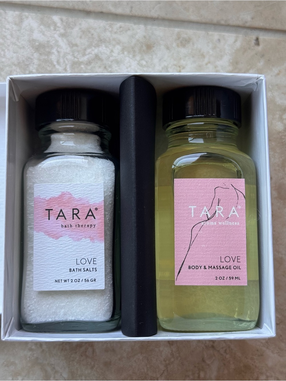 Love Bath Salts & Body Massage Oil Set - Pink